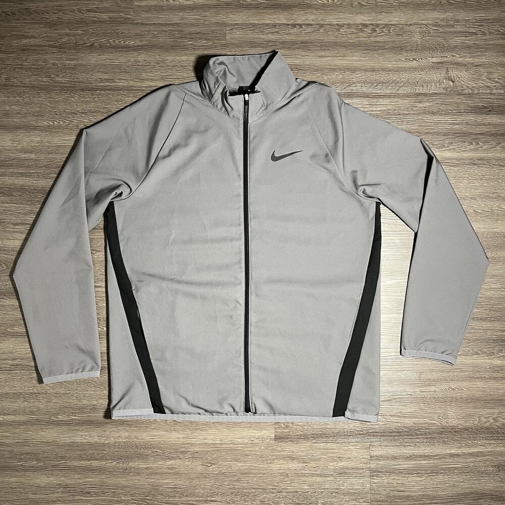 Nike Dri-FIT Team Woven Training Jacket Men's L Gray Full Zip 928010-036 EUC